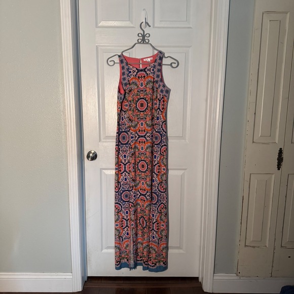London Times Maxi Dress Sleeveless Floral Print Casual Summer Dress‎ Size 10 - Picture 1 of 10